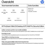 HP ProDesk 4 Mini G1i U5225T 16GB/512GB Intel Core Ultra 5 225T DDR5-SDRAM SSD Windows 11 Pro Mini PC AI PC Zwart