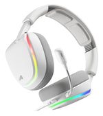 Glorious Gaming Glorious GHS Eternal RGB - Stereo RGB headset voor pc, PS5, PS4, Switch - Custom-tuned, gekantelde drivers, verstelbare, kristalheldere, afneembare mic, USB-C - Duurzaam, dag/nacht comfort - Wit