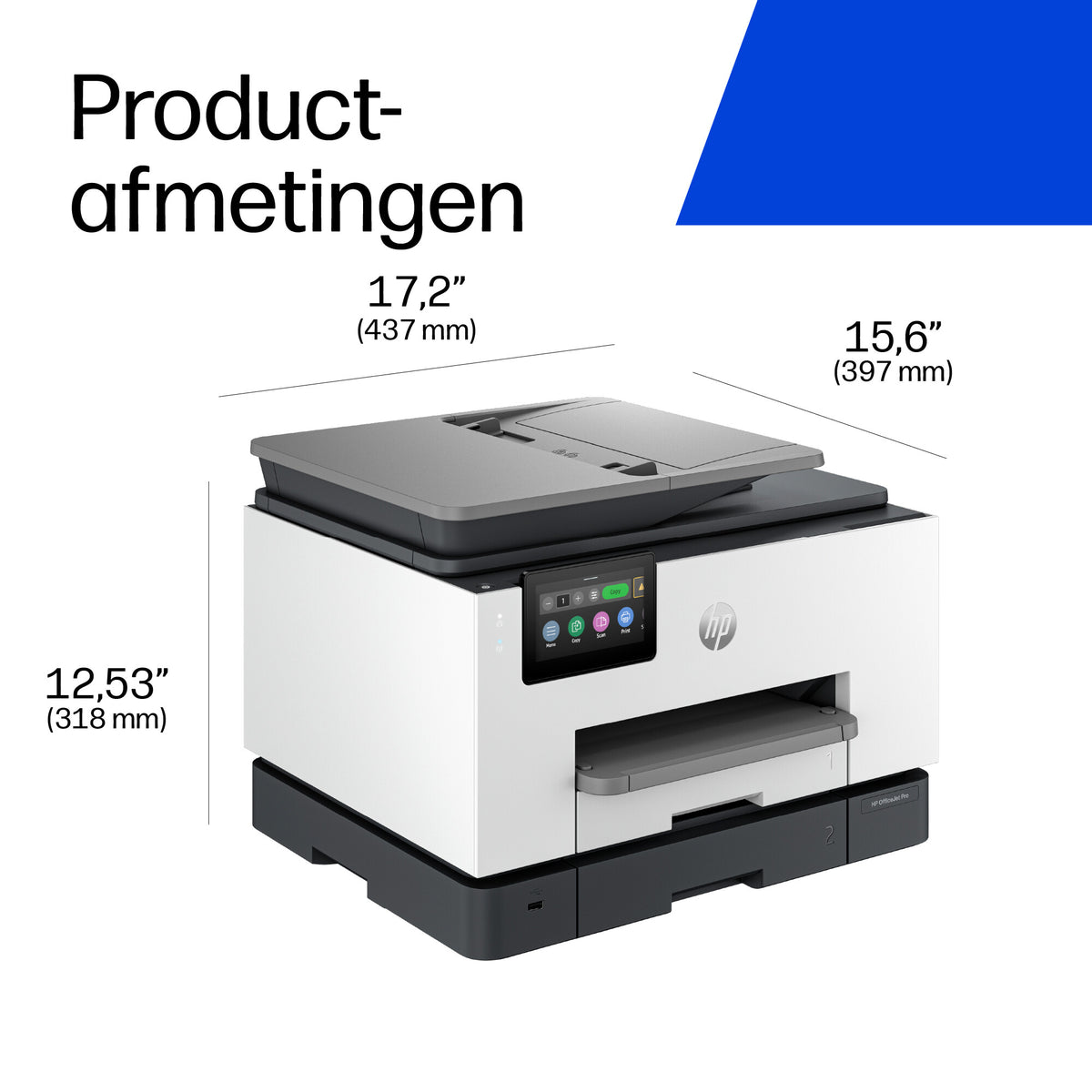 HP OfficeJet Pro 9132e Draadloos All-in-One Kleur Printer, Instant Ink; Dubbelzijdig printen