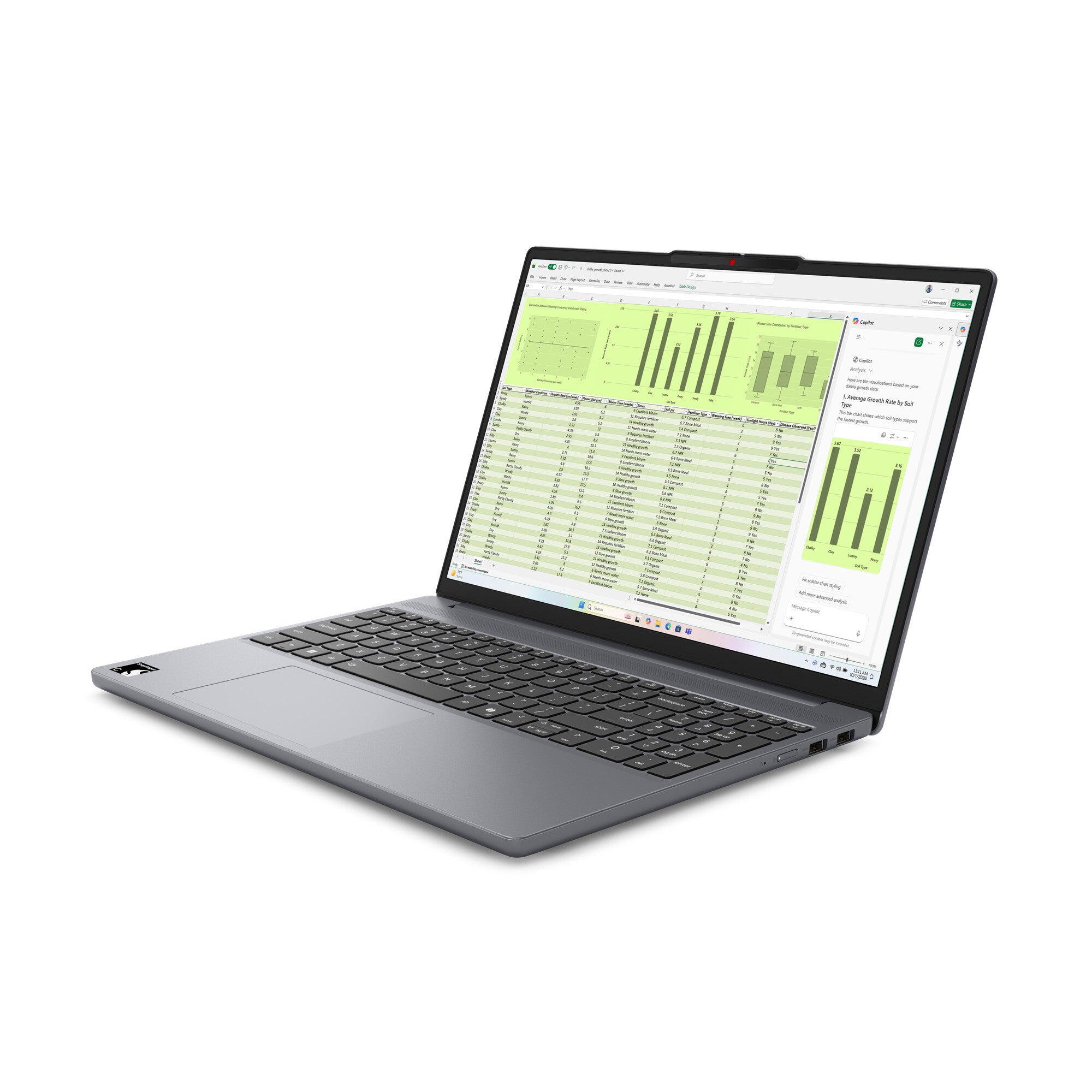 Lenovo IdeaPad Slim 3 15Q7X11 Snapdragon C1-10-100 Laptop 38,9 cm (15.3") WUXGA 8 GB LPDDR5x-SDRAM 128 GB UFS Wi-Fi 6E (802.11ax) Windows 11 Home Grijs Engels