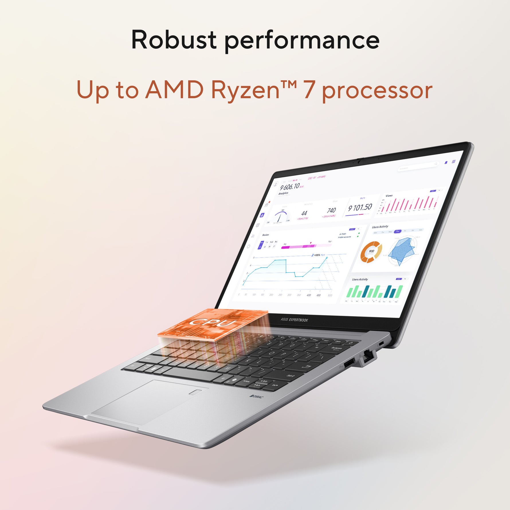 ASUS ExpertBook P1 PM1403CDA-S60200X AMD Ryzen™ 7 170 Laptop 35,6 cm (14") Full HD 16 GB DDR5-SDRAM 512 GB SSD Wi-Fi 6E (802.11ax) Windows 11 Pro Grijs QWERTY US International