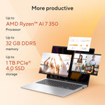 ASUS Vivobook 16 M1607KA-MB5NDW Copilot+ PC AMD Ryzen AI 5 330 Laptop 40,6 cm (16") WUXGA 16 GB DDR5-SDRAM 512 GB SSD Wi-Fi 6 (802.11ax) Windows 11 Home Nederlands Blauw, Zilver
