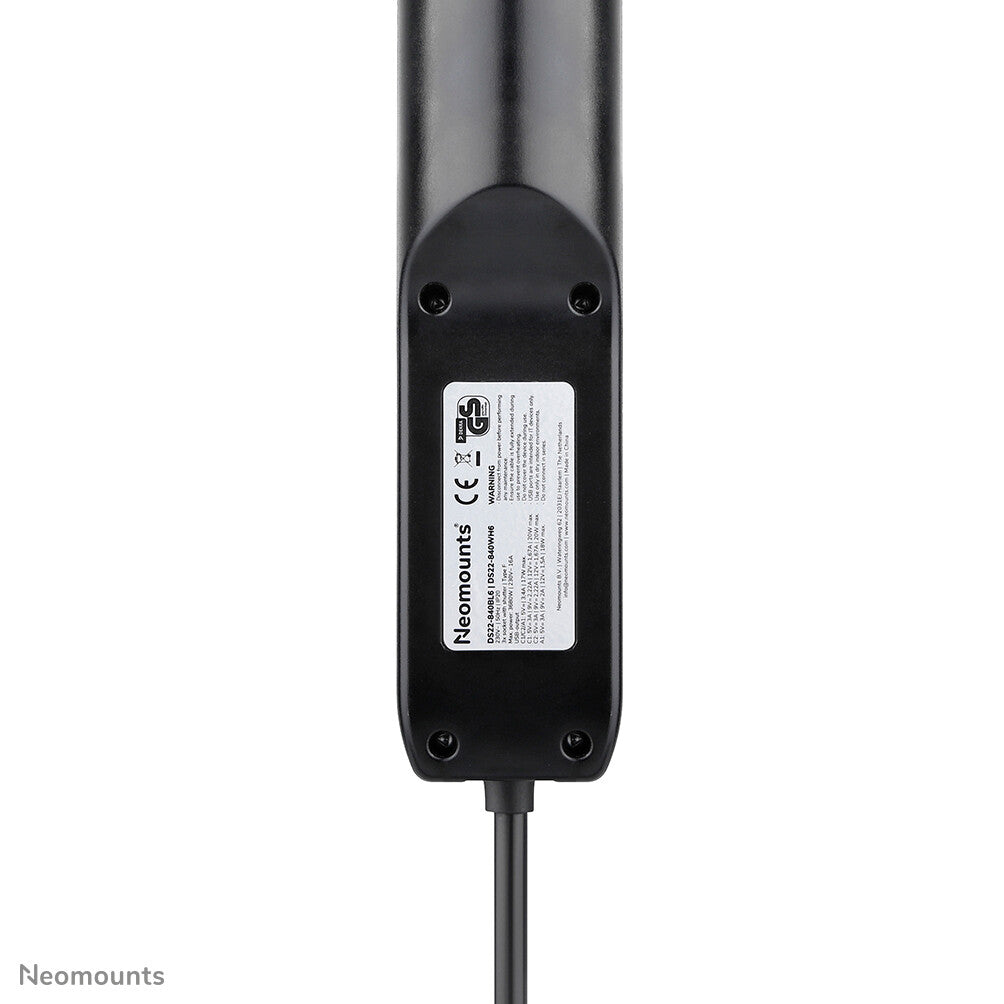 Neomounts DS22-840BL6 Bureaucontactdoos met klem en USB-C en USB-A poorten - Quick-charge