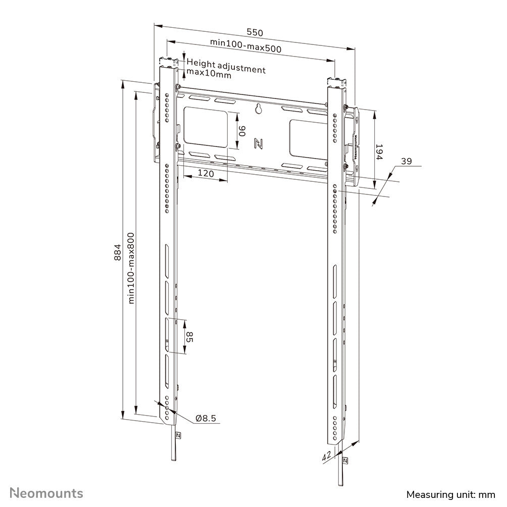 Neomounts WL30-750BL18P Heavy duty muurbeugel 50-98