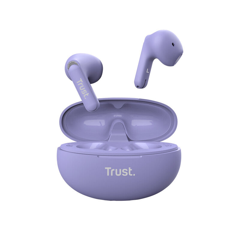 Trust Yavi Headset True Wireless Stereo (TWS) In-ear Oproepen/muziek USB Type-C Bluetooth Paars