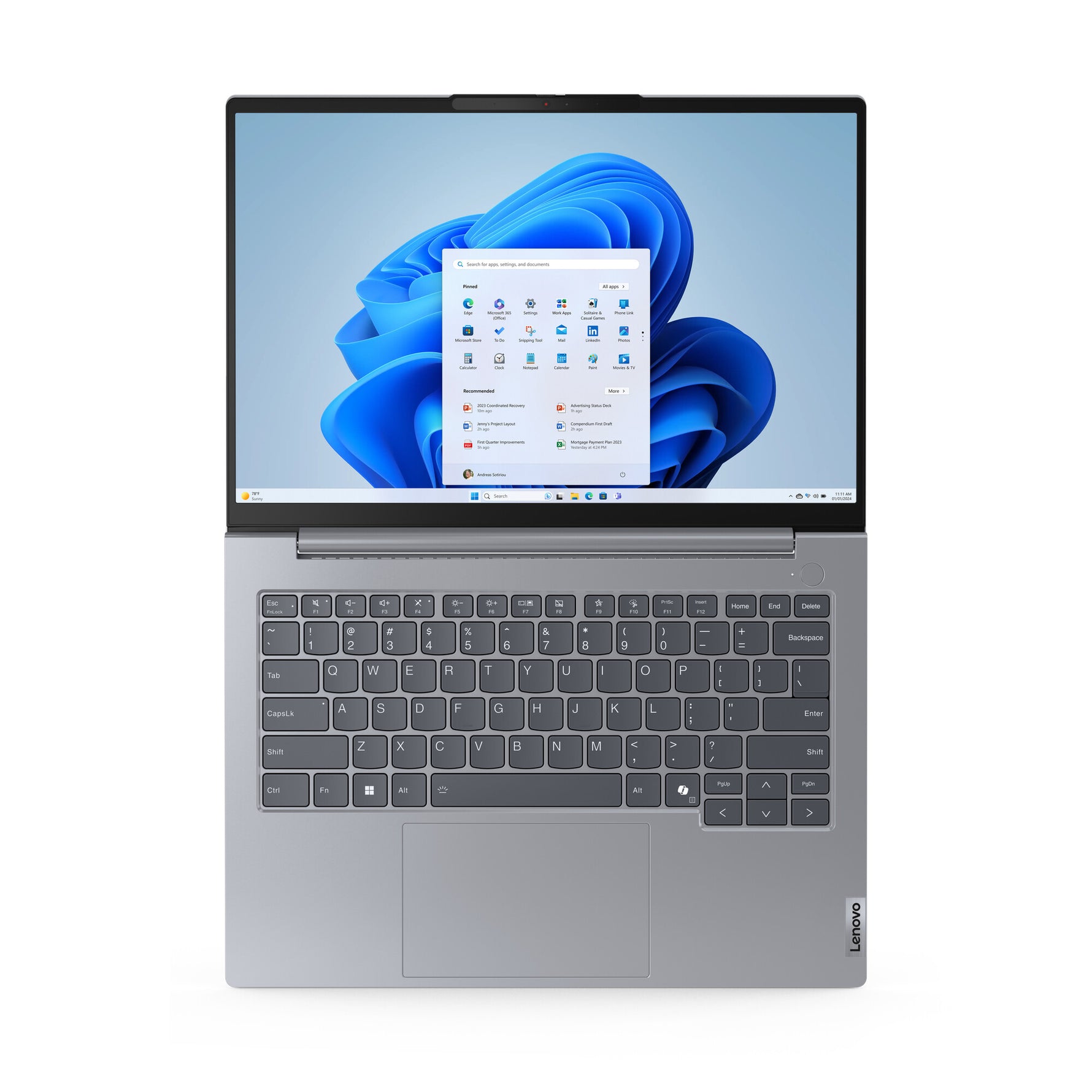 Lenovo ThinkBook 14 G7 ARP AMD Ryzen™ 5 7535HS Laptop 35,6 cm (14") WUXGA 16 GB DDR5-SDRAM 512 GB SSD Wi-Fi 6E (802.11ax) Windows 11 Pro Belgisch Grijs