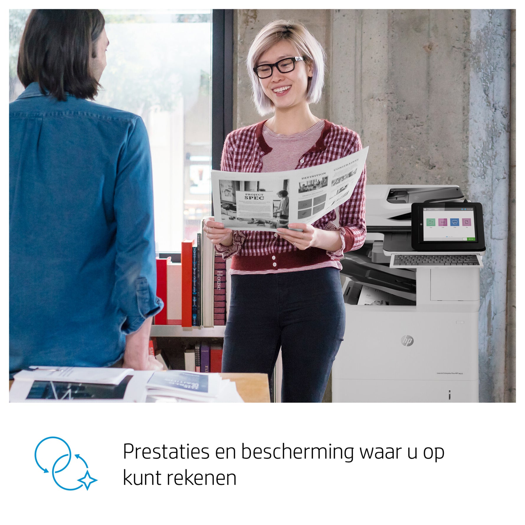 HP LaserJet Enterprise Flow LaserJet Enterprise M635z Multifunction Zwart-wit Printer, Alleen Ethernet; Kopieerapparaat, scanner