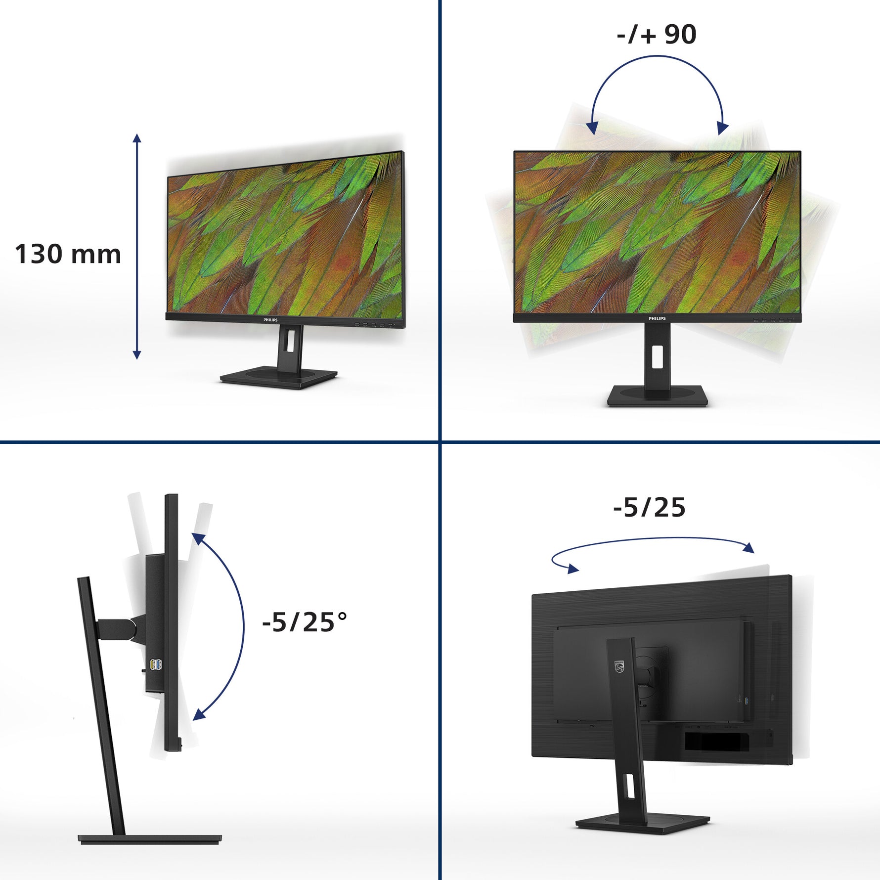 Philips 3000 series 27B1N3800/00 computer monitor 68,6 cm (27") 3840 x 2160 Pixels 4K Ultra HD LCD Zwart