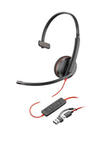 HP Poly Blackwire 3215 Monaural USB-C Headset + 3,5 mm plug + USB-C/A adapter