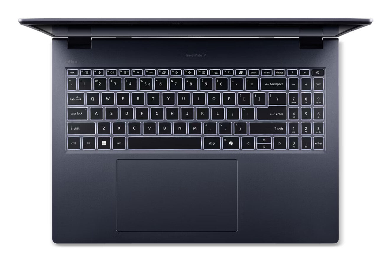 Acer TravelMate P4 TMP416-54-TCO-77ZV Intel Core Ultra 7 255U Laptop 40,6 cm (16") WUXGA 16 GB DDR5-SDRAM 512 GB SSD Wi-Fi 7 (802.11be) Windows 11 Pro US International Blauw