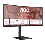AOC E4 CU34E4CV computer monitor 86,4 cm (34") 3440 x 1440 Pixels UltraWide Quad HD LCD Zwart