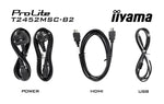 iiyama ProLite T2452MSC-B2 computer monitor 61 cm (24") 1920 x 1080 Pixels Full HD Touchscreen Zwart