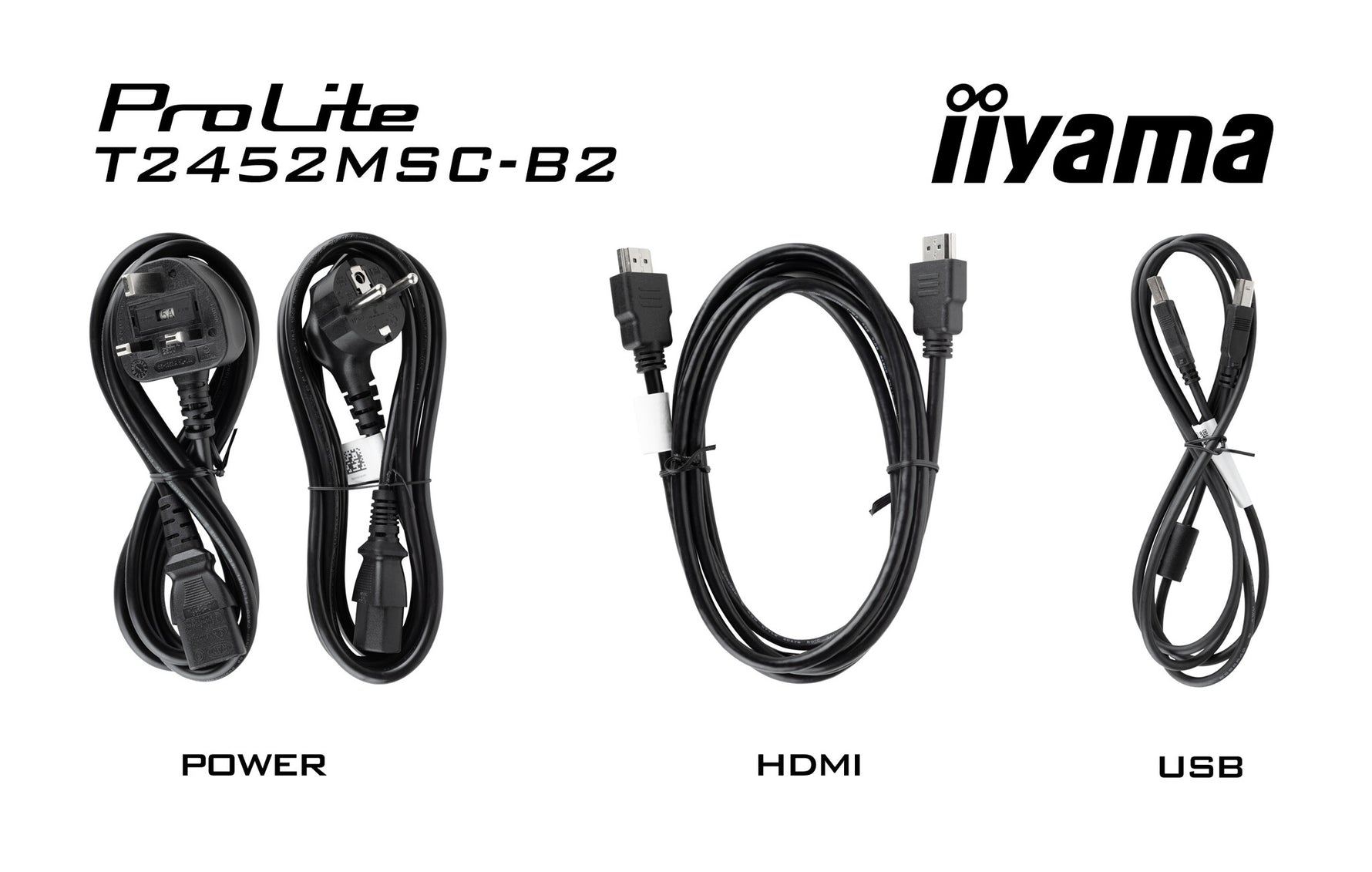 iiyama ProLite T2452MSC-B2 computer monitor 61 cm (24") 1920 x 1080 Pixels Full HD Touchscreen Zwart