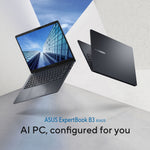 ASUS ExpertBook B3 B3405CCA-LY4315X Intel Core Ultra 7 255H Laptop 35,6 cm (14") WUXGA 16 GB DDR5-SDRAM 512 GB SSD Wi-Fi 6E (802.11ax) Windows 11 Pro Zwart, Grijs QWERTY US International