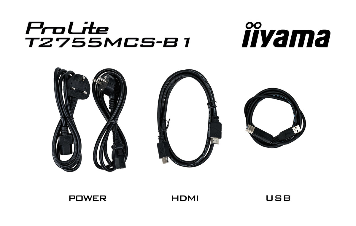 iiyama ProLite T2755MSC-B1 computermonitor 68,6 cm (27") 1920 x 1080 Pixels Full HD LED Touchscreen Tafelblad Zwart