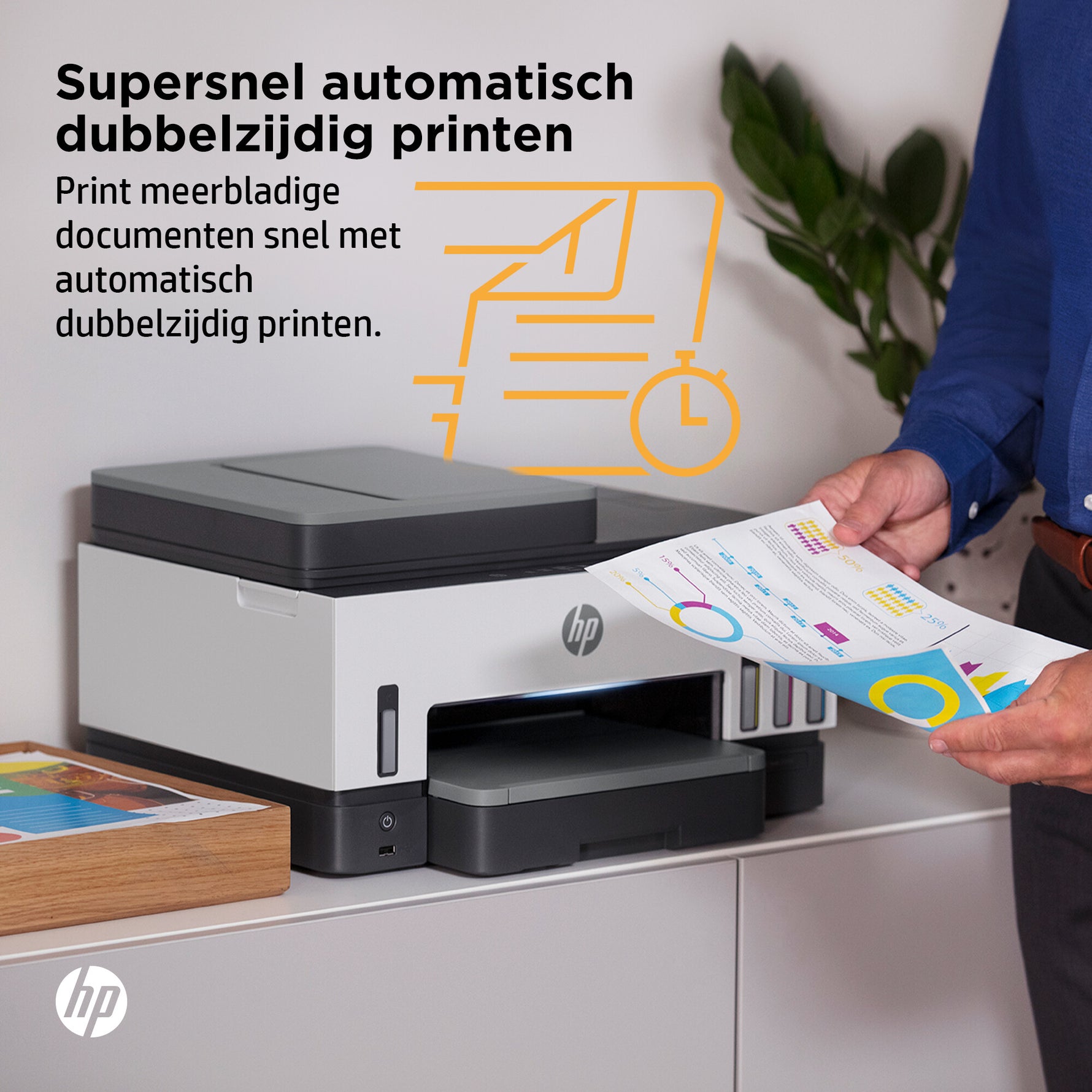 HP Smart Tank 7605 Draadloos All-in-One Kleur Printer, Dubbelzijdig printen; Kopieerapparaat, Scanner