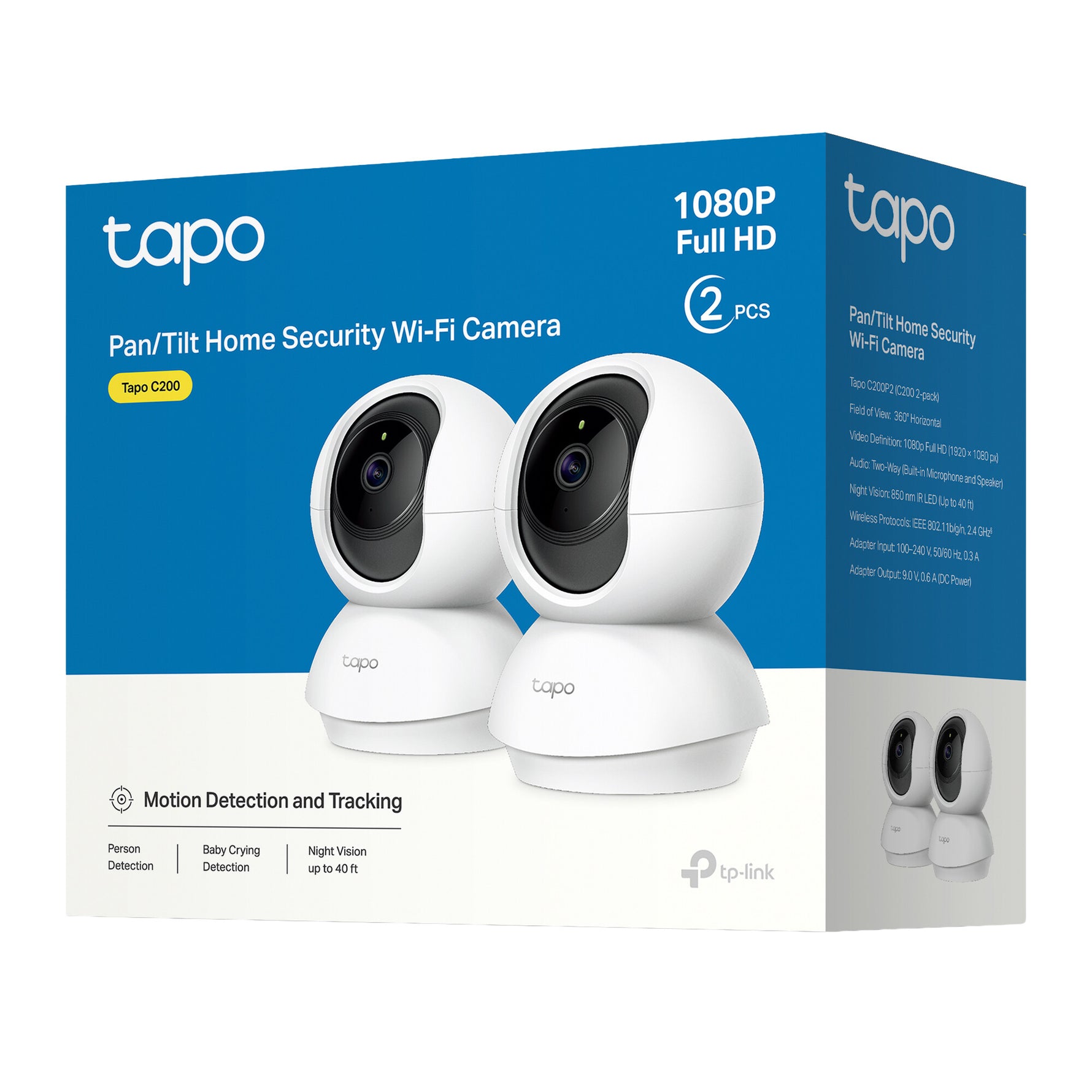 TP-Link Tapo C200P2 Bolvormig IP-beveiligingscamera Binnen 1920 x 1080 Pixels Bureau