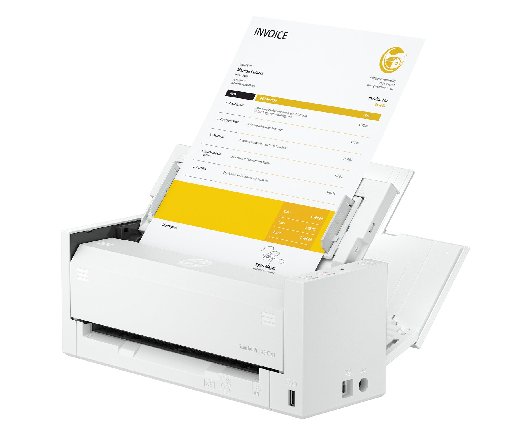 HP ScanJet Pro 4200 s1 ADF-scanner 600 x 600 DPI A4 Blauw, Wit
