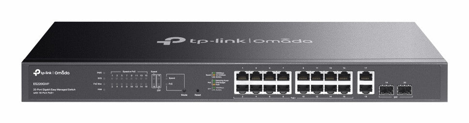 TP-Link Omada ES220GMP netwerk-switch Managed L2 Gigabit Ethernet (10/100/1000) Power over Ethernet (PoE) Zwart