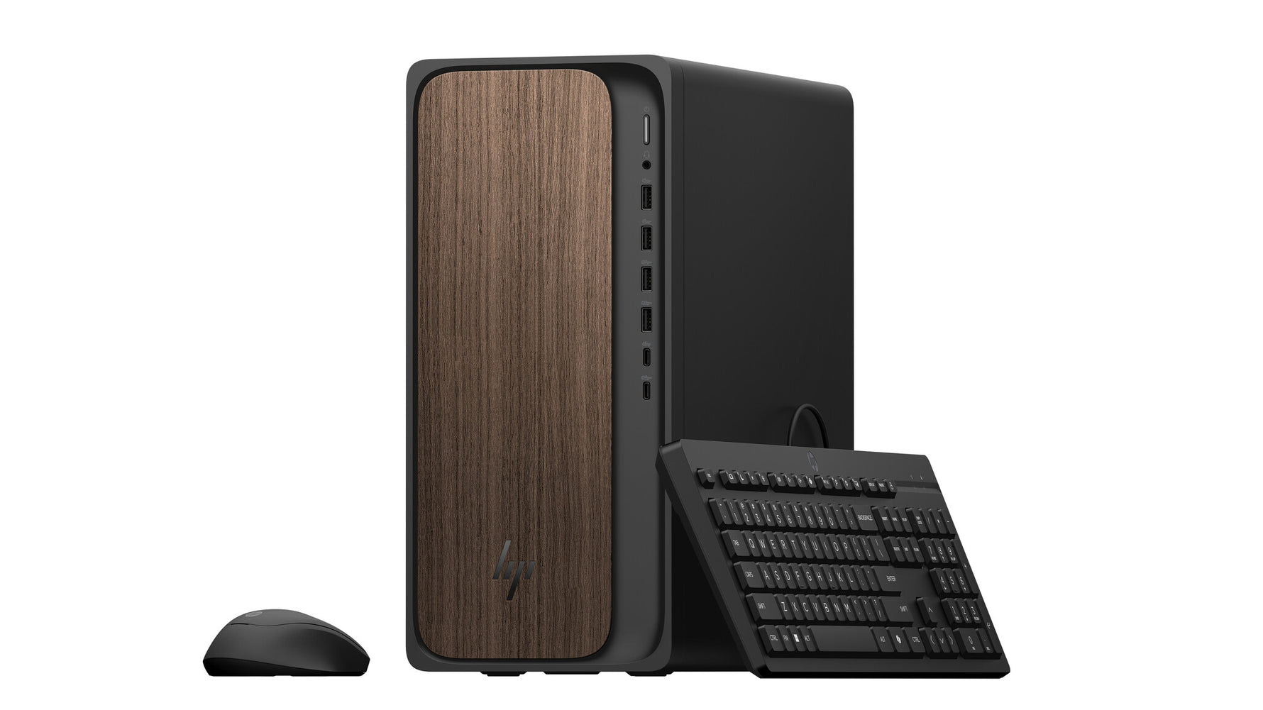 HP OmniDesk M03-0030nd PC Intel Core Ultra 7 265 16 GB DDR5-SDRAM 1 TB SSD Windows 11 Home Tower AI PC Hout, Zwart