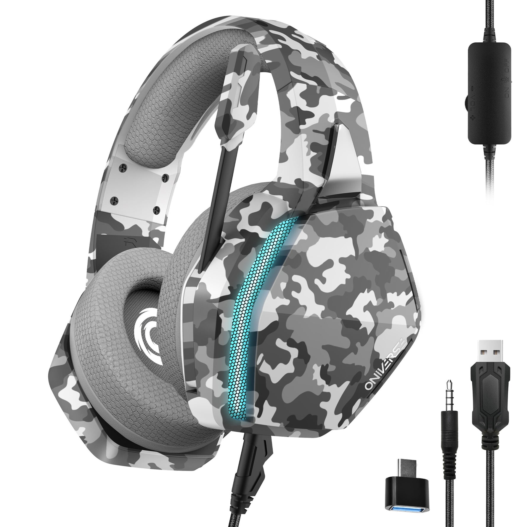 Oniverse Nebula Headset Bedraad Hoofdband Gamen USB Type-A Camouflage