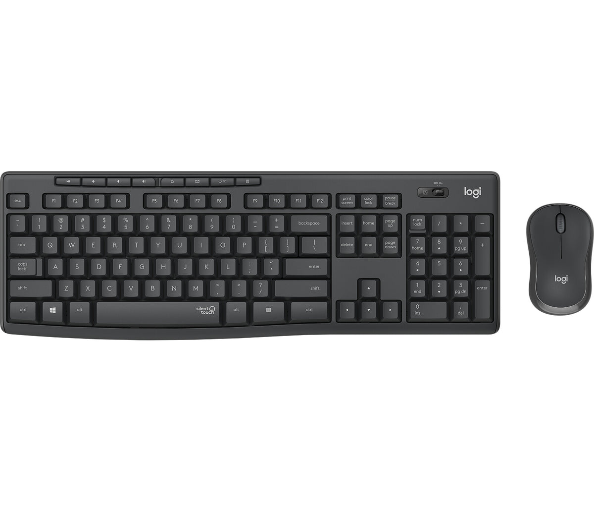 LOGITECH MK295 Silent Keyboard and mouse set wireless 2.4 GHz Nordic graphite (PAN)
