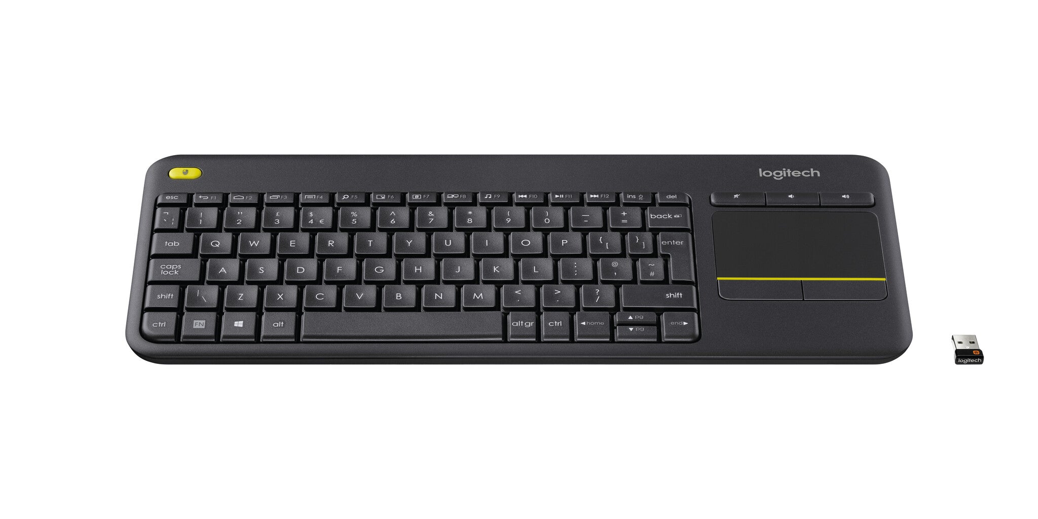 LOGITECH Wireless Touch Keyboard K400 Plus - DARK - HRV-SLV - INTNL