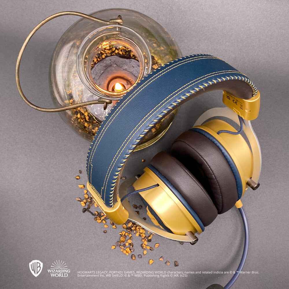Lexip Hogwarts Legacy "Ancient Magic" Headset Bedraad en draadloos Hoofdband Gamen Bluetooth Blauw, Goud