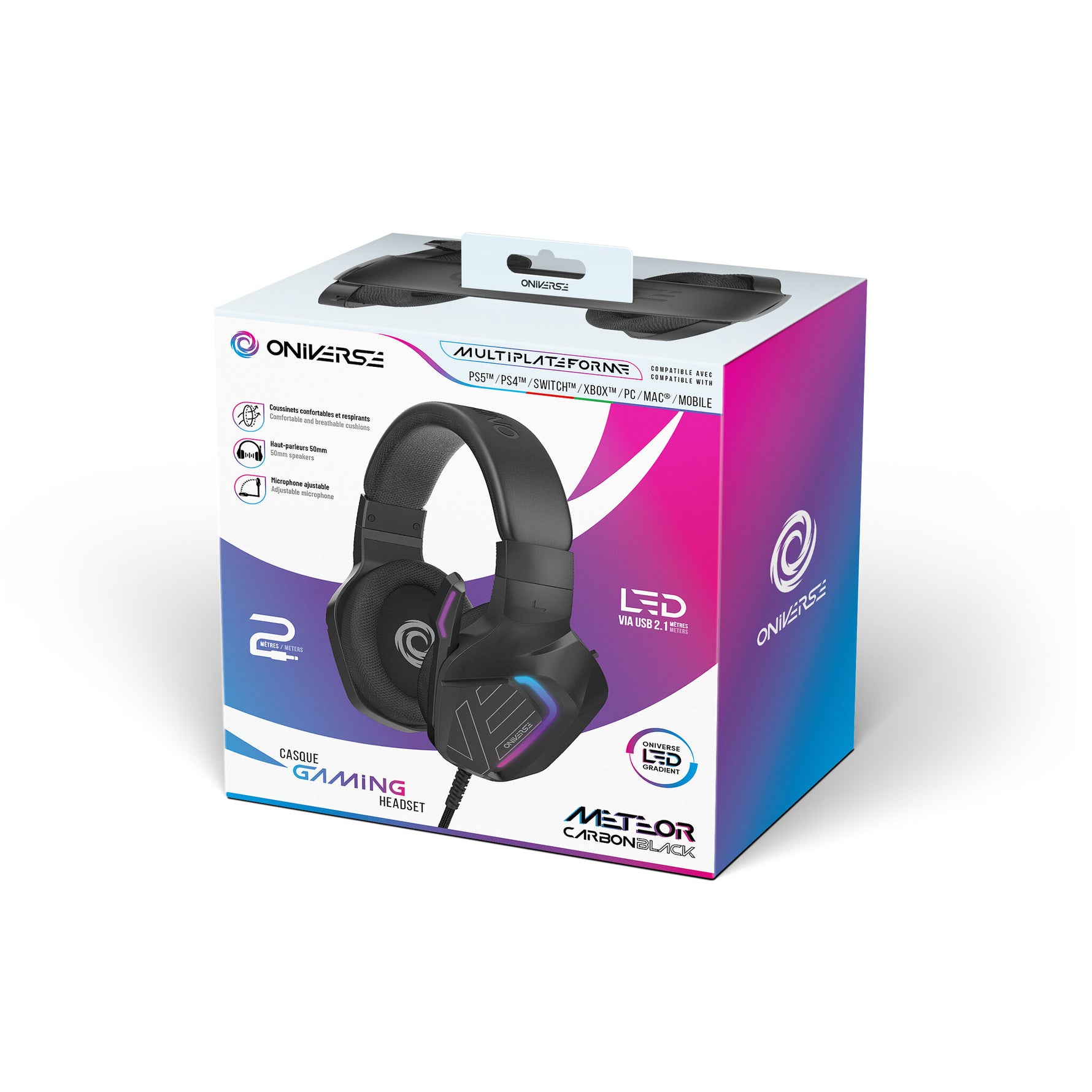 Oniverse Meteor Headset Bedraad Hoofdband Gamen Zwart