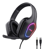 Trust GXT 416 Zirox Gaming Headset - USB gamingheadset – RGB-verlichting – Opklapbare microfoon – Zwart