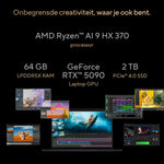 ASUS ProArt P16 H7606WX-SE002X Copilot+ PC AMD Ryzen AI 9 HX 370 Laptop 40,6 cm (16") Touchscreen WQUXGA 64 GB LPDDR5x-SDRAM 4 TB SSD NVIDIA GeForce RTX 5090 Wi-Fi 7 (802.11be) Windows 11 Pro Nederlands Zwart