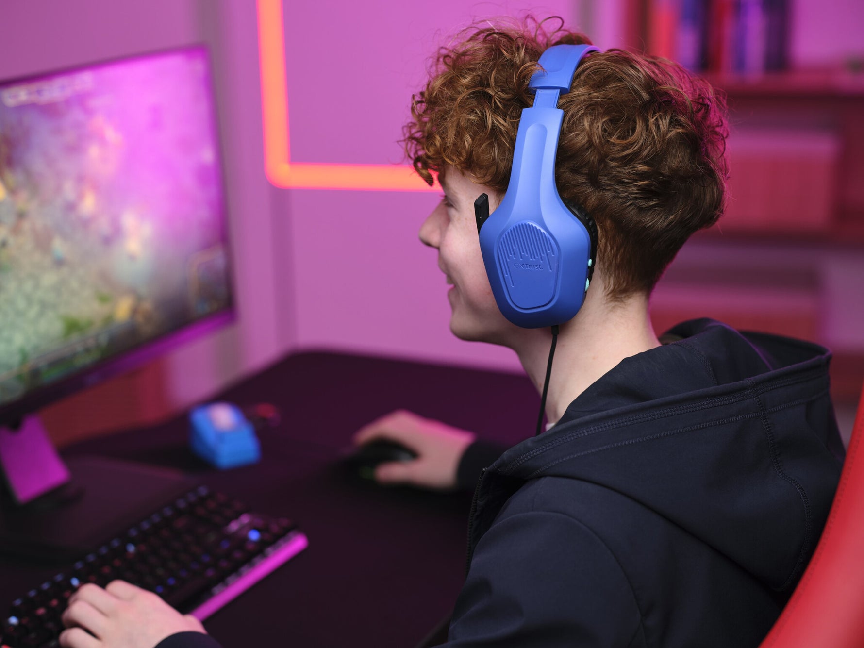 Trust GXT 415B Zirox Headset Bedraad Hoofdband Gamen Blauw