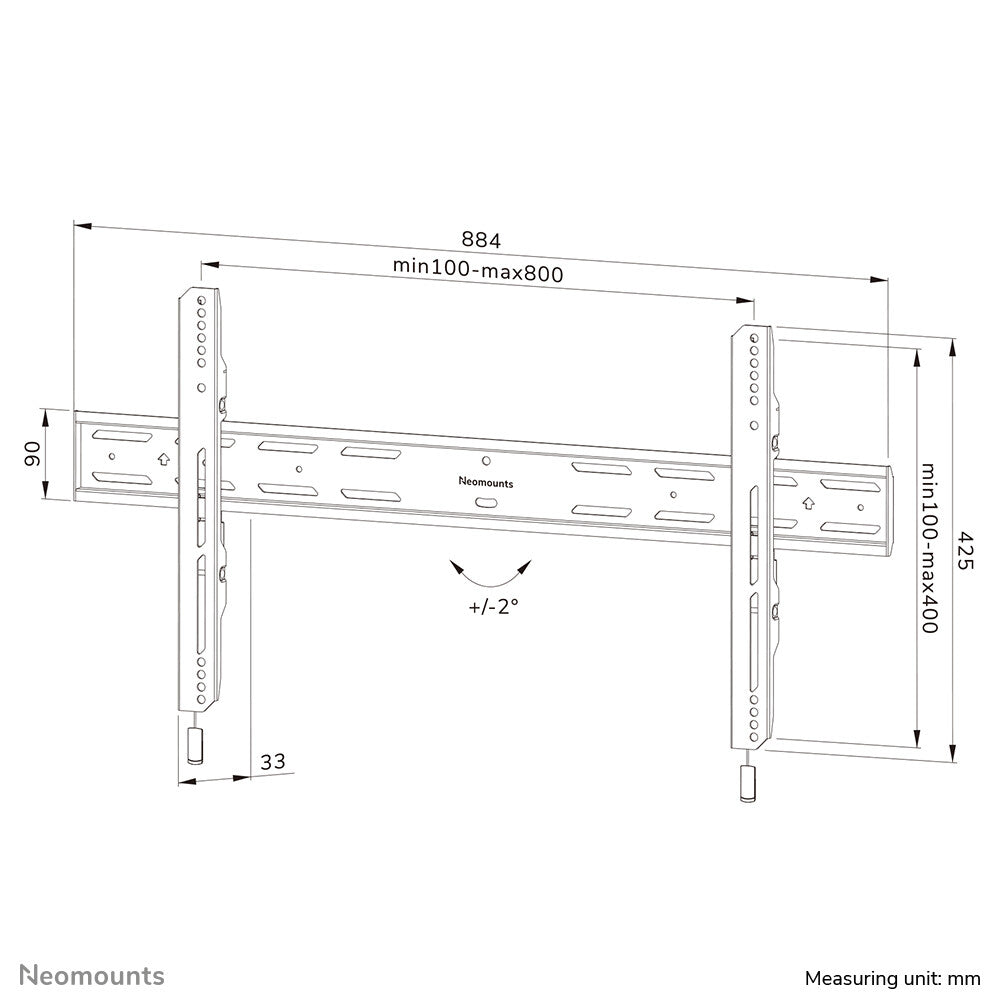 Neomounts WL30S-850BL18 TV-beugel wand 43-86