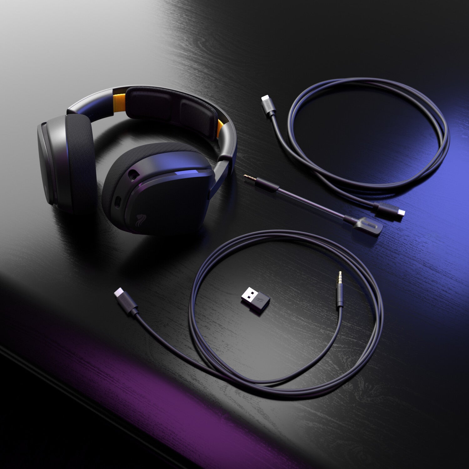 Glorious Gaming Glorious GHS Eternal RGB - Stereo RGB headset voor pc, PS5, PS4, Switch - Custom-tuned, gekantelde drivers, verstelbare, kristalheldere, afneembare mic, USB-C - Duurzaam, dag/nacht comfort - Zwart