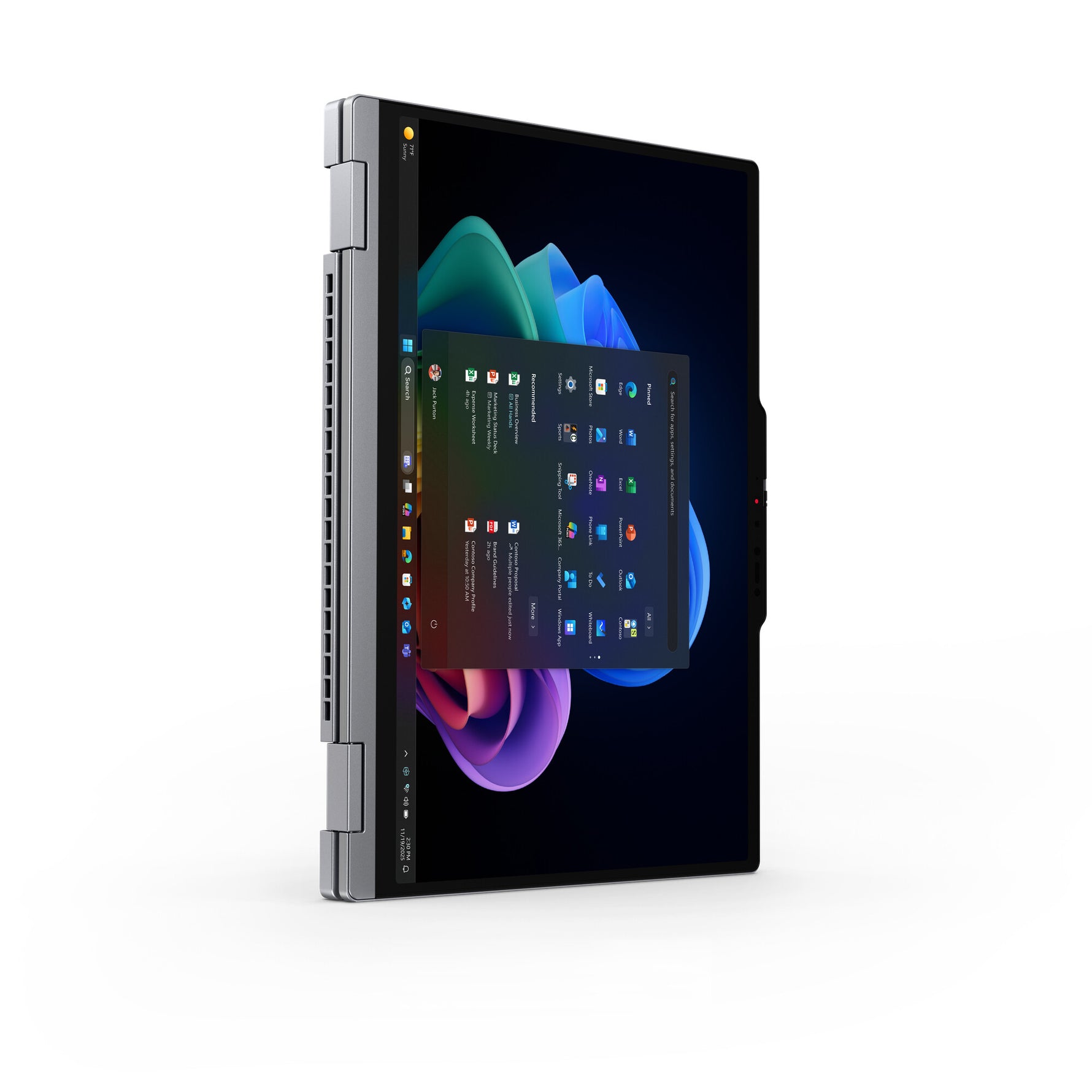 Lenovo ThinkPad X1 2-in-1 Gen 11 Aura Edition Copilot+ PC Intel Core Ultra 7 355 Hybride (2-in-1) 35,6 cm (14") Touchscreen WUXGA 32 GB LPDDR5x-SDRAM 1 TB SSD Wi-Fi 7 (802.11be) Windows 11 Pro Engels Grijs