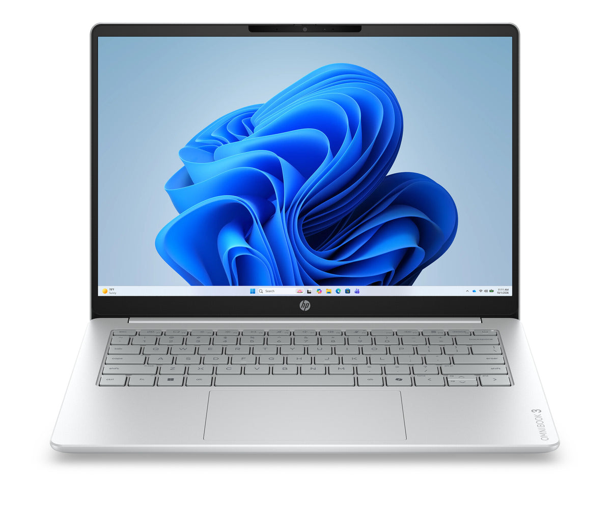 HP OmniBook 3 AI PC 14-ht0013ndx Intel Core 3 Laptop 35,6 cm (14") 2K 8 GB DDR5-SDRAM 512 GB SSD Wi-Fi 6 (802.11ax) Windows 11 Home Grijs, Zilver QWERTY