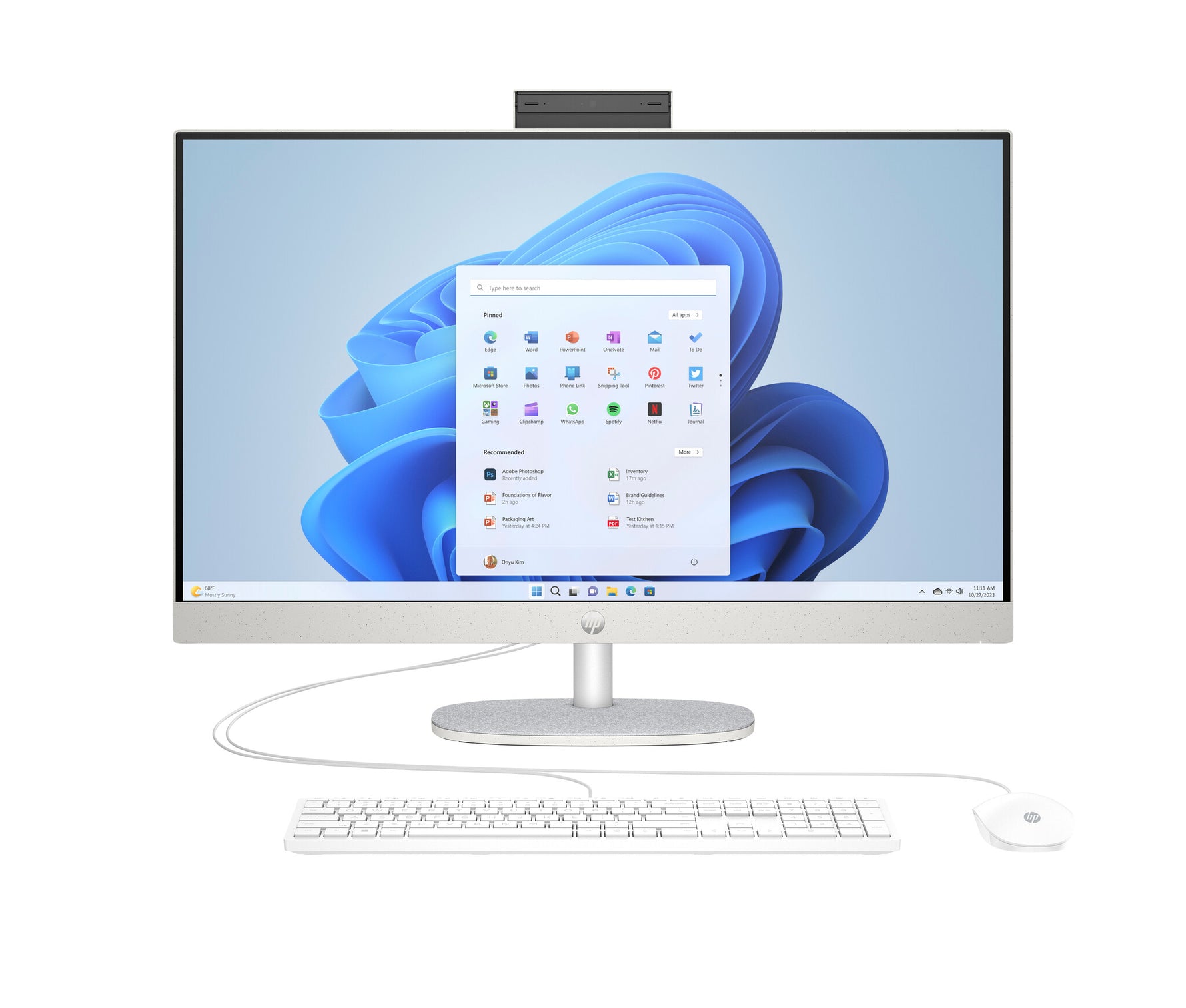 HP All-in-One 27-cr0071nd Intel Core i7-1355U 27inch FHD AG 16GB DDR4 512GB PCIe NVMe SSD W11H Shell White Intel® Core™ i7 68,6 cm (27") 1920 x 1080 Pixels Alles-in-één-pc DDR4-SDRAM Windows 11 Home Wi-Fi 6 (802.11ax) Wit