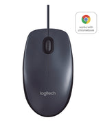 Logitech B100 Bedrade Kantoor Muis OEM [USB, Optisch 800 DPI, 3 knoppen, 1,8m, Zwart]