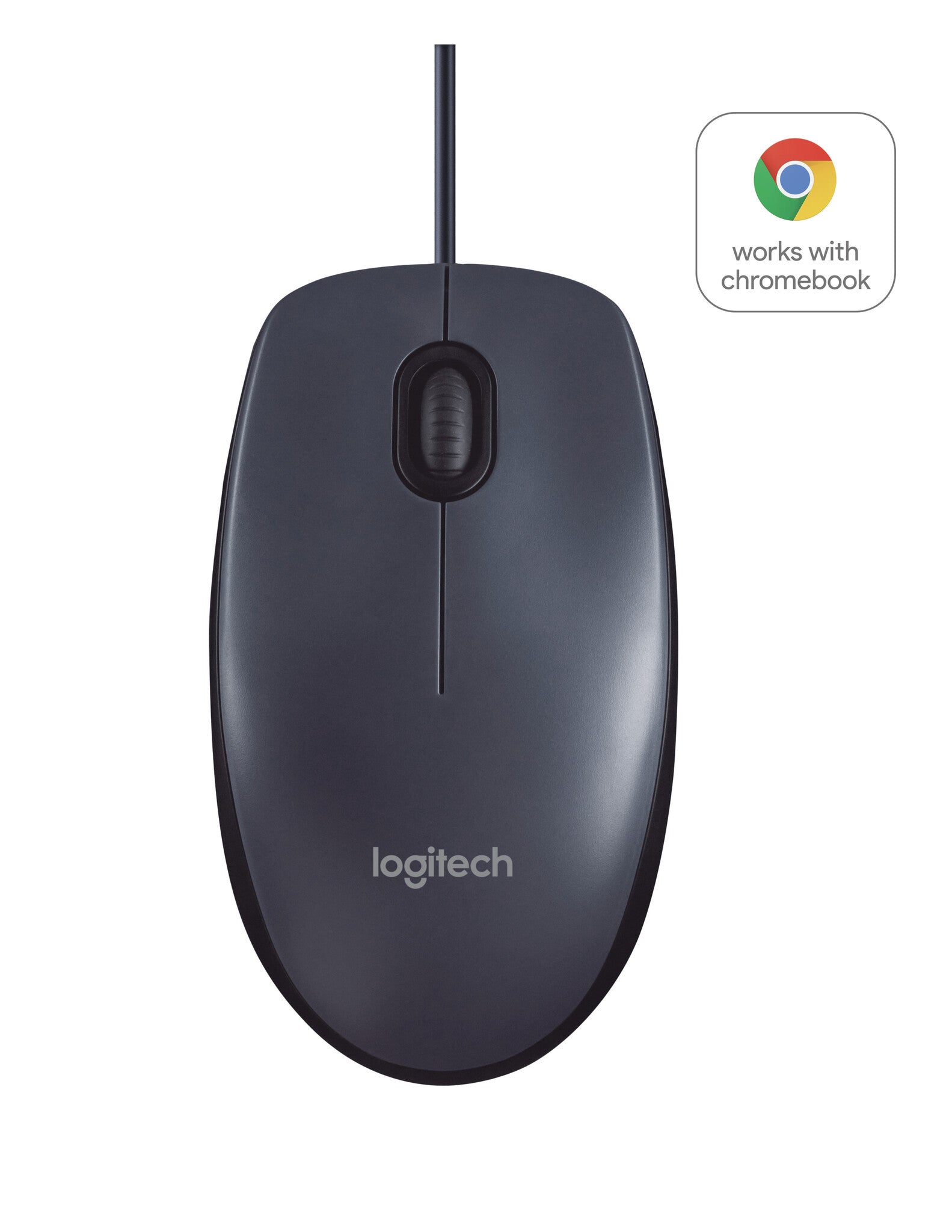 Logitech B100 Bedrade Kantoor Muis OEM [USB, Optisch 800 DPI, 3 knoppen, 1,8m, Zwart]